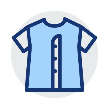 T-shirt beyaz arka plan üzerinde izole mavi ve gri renklerde dekore edilmiş