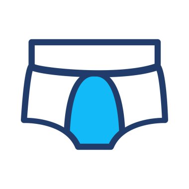 Beyaz arka plan üzerinde izole mavi kısa ve basit beyaz