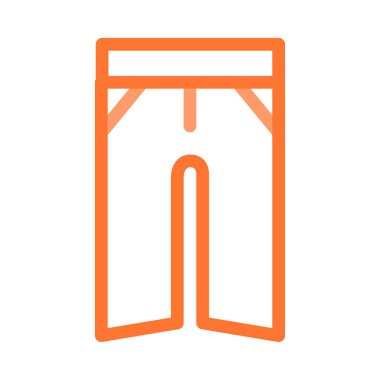 Beyaz arka plan üzerinde izole basit anahat turuncu pantolon