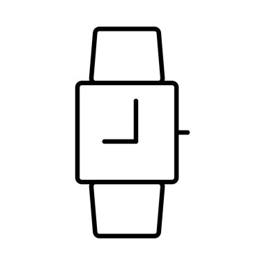 Beyaz arka plan üzerinde izole anahat kol saati