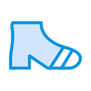 Beyaz arka plan üzerinde izole düz stilde ışık mavi kadın ayakkabı