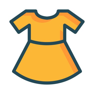 Beyaz arka plan üzerinde izole sarı elbise