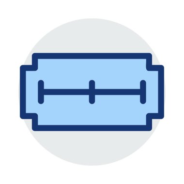 Beyaz arka plan üzerinde izole mavi ve gri renklerde ustura