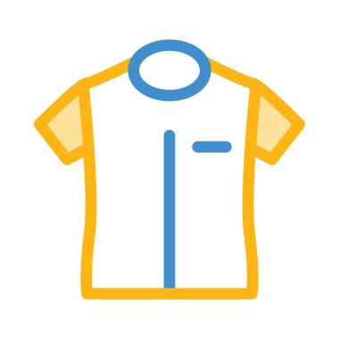 Beyaz arka plan üzerinde izole basit sarı ve mavi gömlek