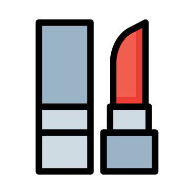 Beyaz arkaplanda kırmızı ruj izole edildi