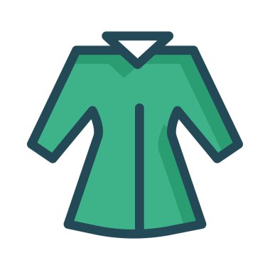 Beyaz arka plan üzerinde izole yeşil uzun ceket