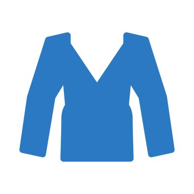 Düz stil beyaz arka plan üzerinde izole mavi jumper