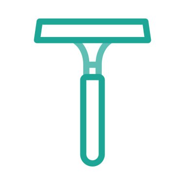 Beyaz arka plan üzerinde izole basit anahat yeşil tıraş makinesi