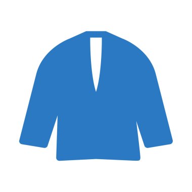 Düz stil beyaz arka plan üzerinde izole mavi smokin