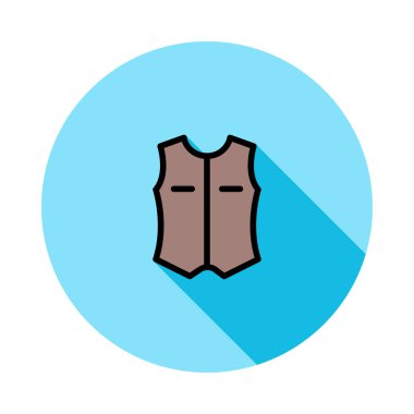 Mavi daire beyaz arka plan üzerinde izole kahverengi veist