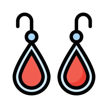 Beyaz arka plan üzerinde izole mavi ve kırmızı küpe