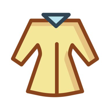 Beyaz arka plan üzerinde izole sarı uzun ceket