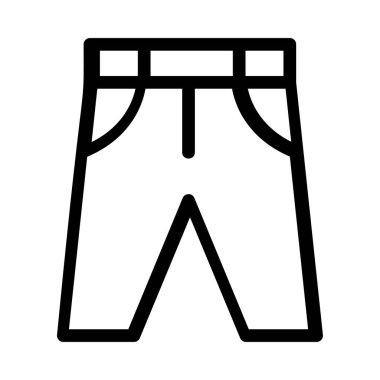 Beyaz arka plan üzerinde izole siyah anahat ince şort