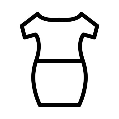 Siyah anahat ince elbise beyaz arka plan üzerinde izole