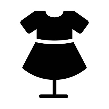 Siyah glif elbise beyaz arka plan üzerinde izole stand