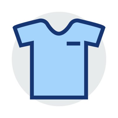 Beyaz arka plan üzerinde izole mavi ve gri renklerde T-shirt