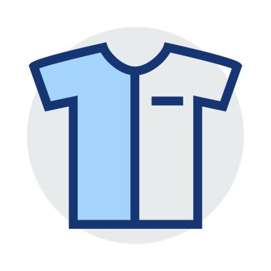 Gömlek beyaz arka plan üzerinde izole mavi ve gri renklerde