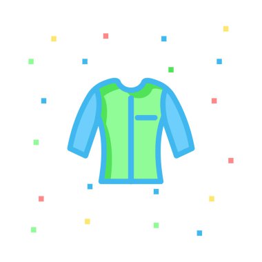 Renkli piksel beyaz zemin üzerine yeşil ve mavi bluz 