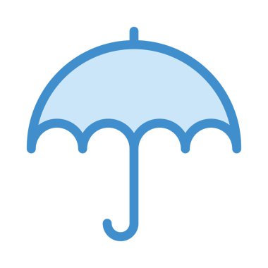 Beyaz arka plan üzerinde izole basit mavi şemsiye