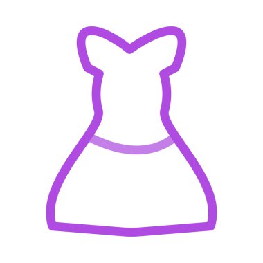 Basit anahat Mor elbise üzerinde izole beyaz arka plan