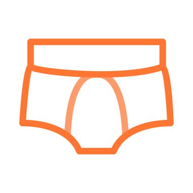 Beyaz arka plan üzerinde izole basit anahat turuncu kısa