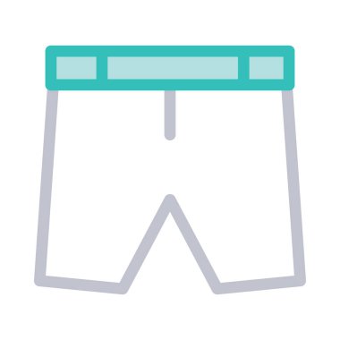 Beyaz arka plan üzerinde izole basit yeşil ve gri şort