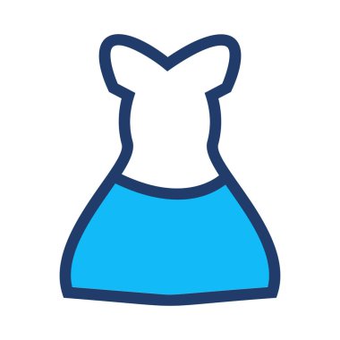 Beyaz arka plan üzerinde izole basit beyaz ve mavi elbise