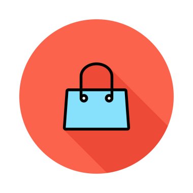 Beyaz arka plan üzerinde izole kırmızı daire mavi çanta