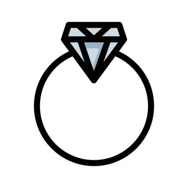 Beyaz arka plan üzerinde izole gri elmas yüzük