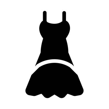 Siyah glif uzun elbise beyaz arka plan üzerinde izole