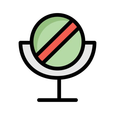 Beyaz arka plan üzerinde izole yeşil ve kırmızı makyaj aynası