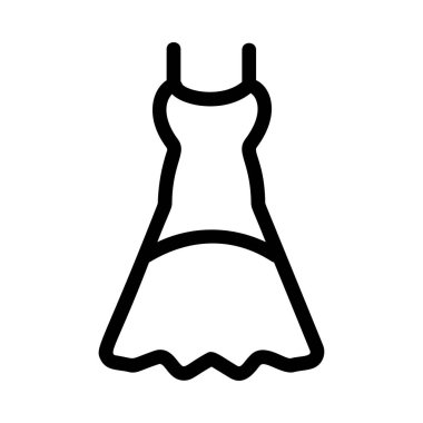 Siyah anahat uzun elbise beyaz arka plan üzerinde izole