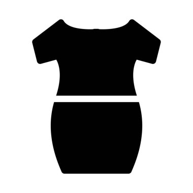 Siyah glif ince elbise beyaz arka plan üzerinde izole