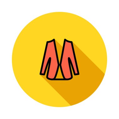 Beyaz arka plan üzerinde izole sarı daire içinde kırmızı ceket