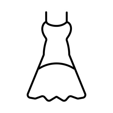 Beyaz arka plan üzerinde izole anahat sarafan