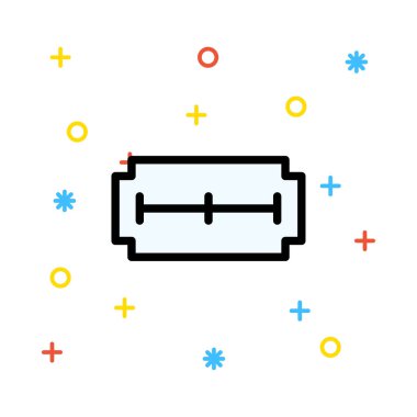 Ustura renkli semboller ile beyaz arka plan üzerinde