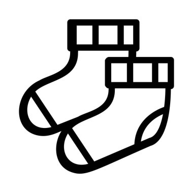 Beyaz arka plan üzerinde izole siyah anahat sıcak çorap