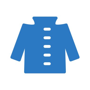 Düz stil beyaz arka plan üzerinde izole mavi kısa ceket