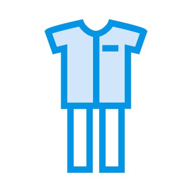 Düz stil beyaz arka plan üzerinde izole ışık mavi kostümü