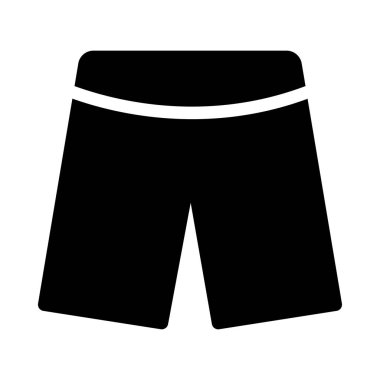 Beyaz arka plan üzerinde izole siyah glif şort