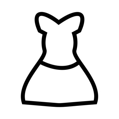 Basit anahat siyah elbise üzerinde izole beyaz arka plan