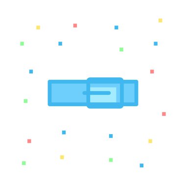 Renkli piksel beyaz zemin üzerine mavi kemer 