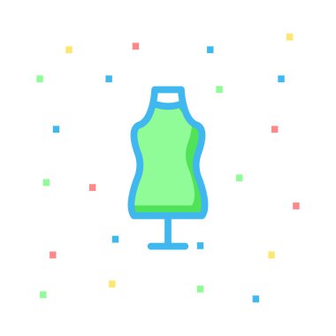 Renkli piksel beyaz zemin üzerine yeşil ve mavi manken 