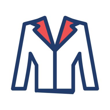 Beyaz arka plan üzerinde izole basit beyaz ve kırmızı ceket