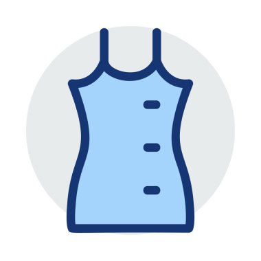 Beyaz arka plan üzerinde izole mavi ve gri renklerde ince elbise