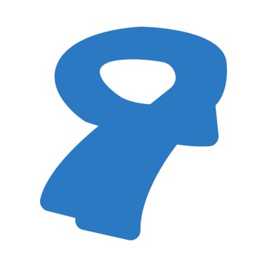 Düz stil beyaz arka plan üzerinde izole eşarp mavi