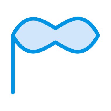 Stick düz stil beyaz arka plan üzerinde izole içinde ışık mavi maske