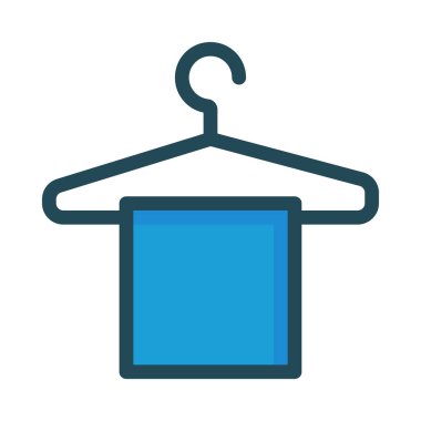 Askı beyaz arka plan üzerinde izole mavi havlu ile