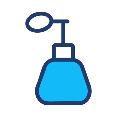 Beyaz arka plan üzerinde izole basit beyaz ve mavi vintage parfüm