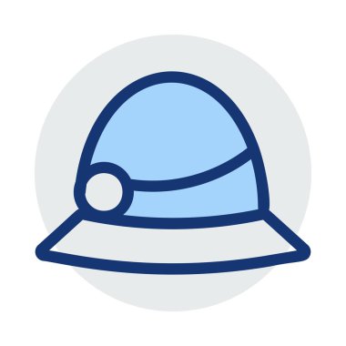 Beyaz arka plan üzerinde izole mavi ve gri renklerde Vintage şapka